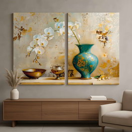 Wallity Conjunto de Pinturas Decorativas en Lienzo DEV1 Multicolor